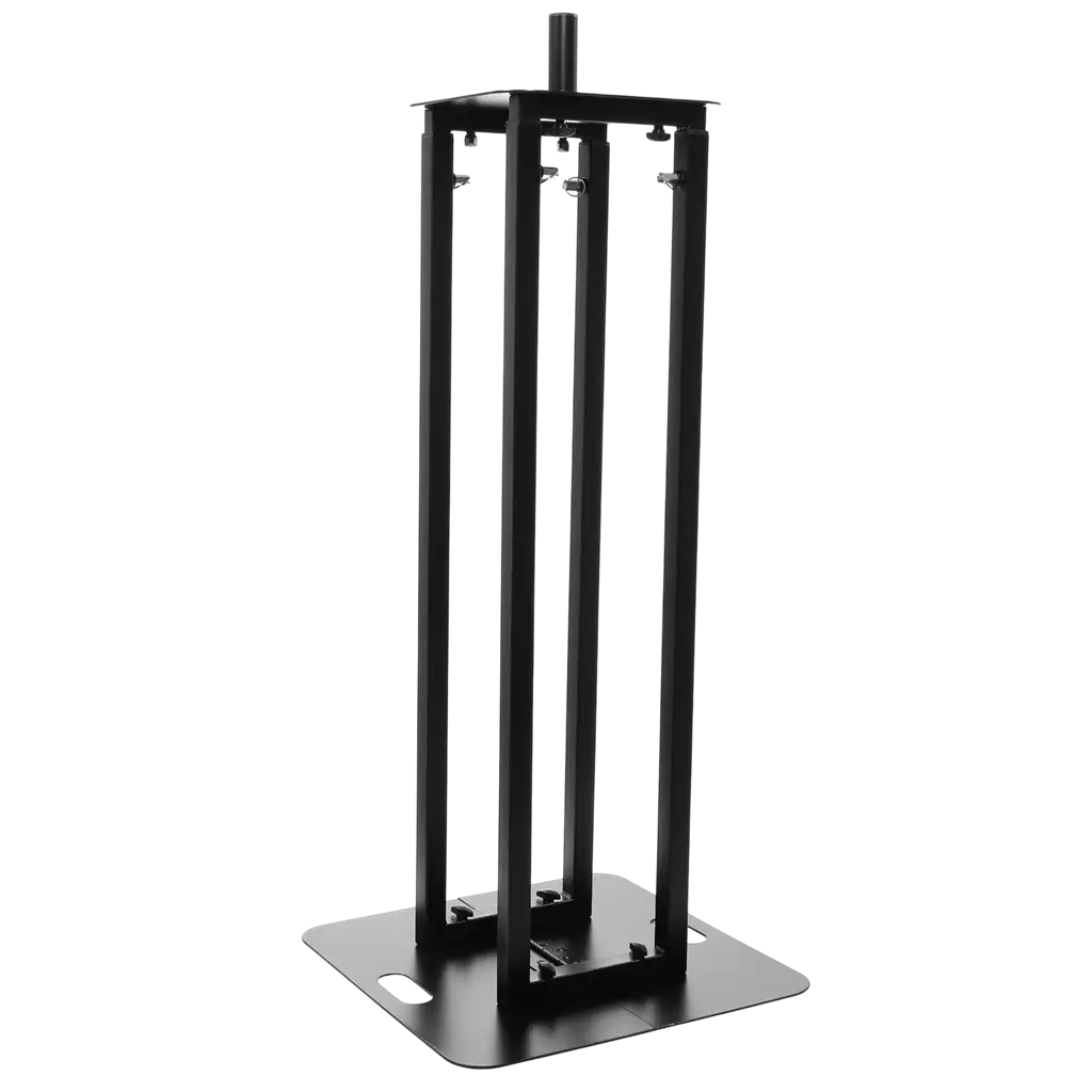 Pack de 2 totems extensibles 106 à 195 cm avec lycras noirs et flight case – Plugger