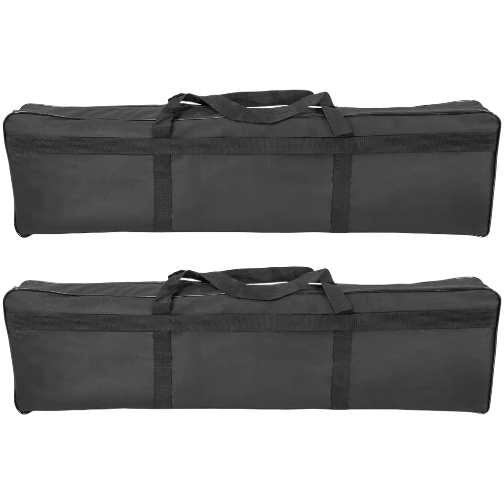 Pack de 2 totems extensibles 106 à 195 cm avec lycras noirs et flight case – Plugger
