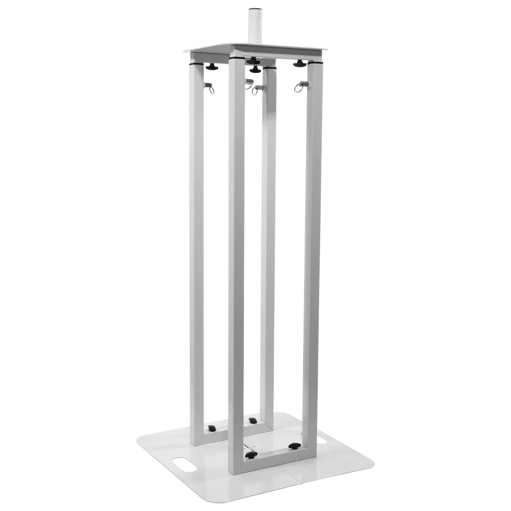 Pack de 2 totems extensibles 106 à 195 cm avec lycras blancs et flight case – Plugger
