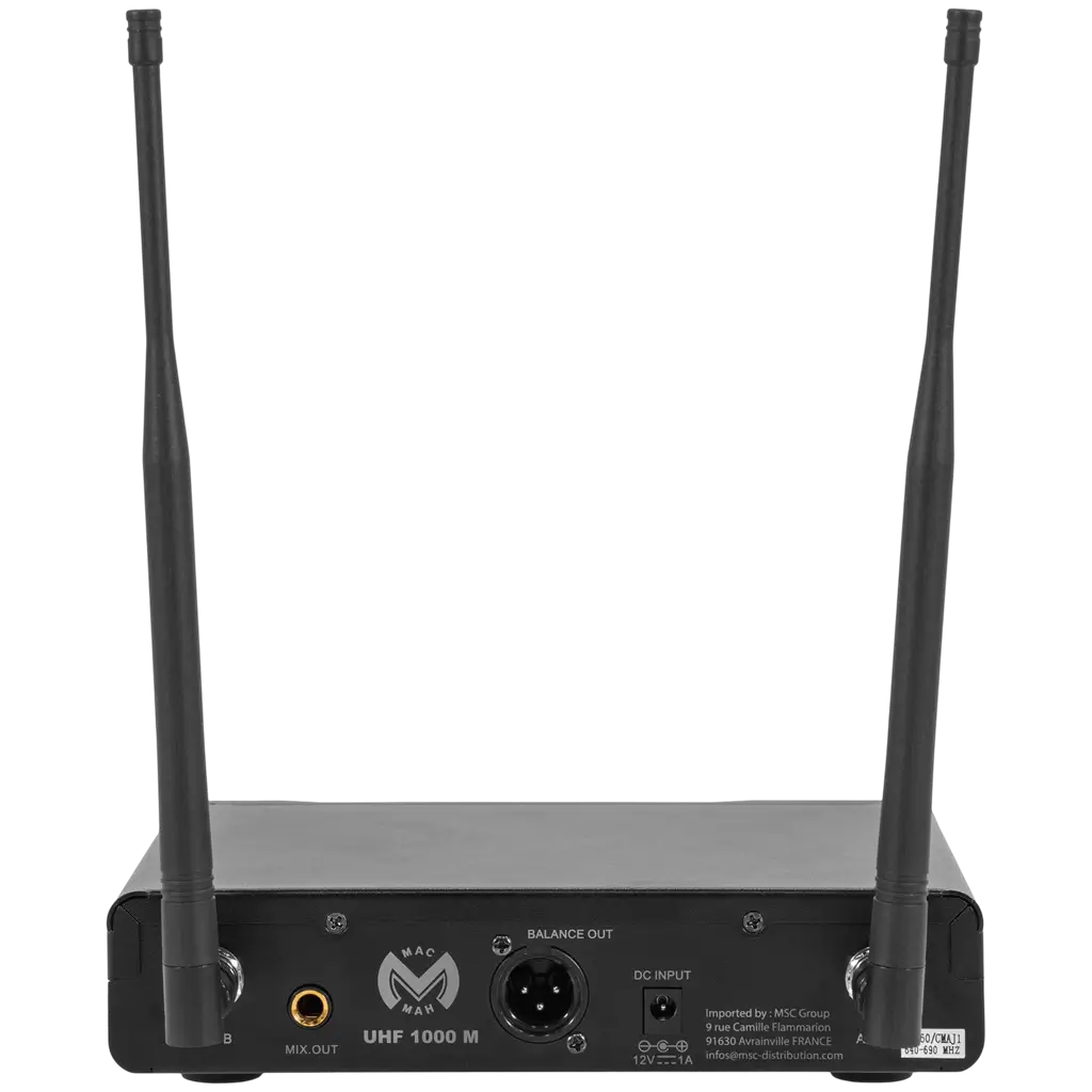 Micro sans fil UHF cardioïde True Diversity avec récepteur – Mac Mah
