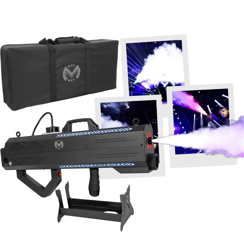 Canon à fumée portable 1500 W sur batterie avec LED RGB – Mac Mah