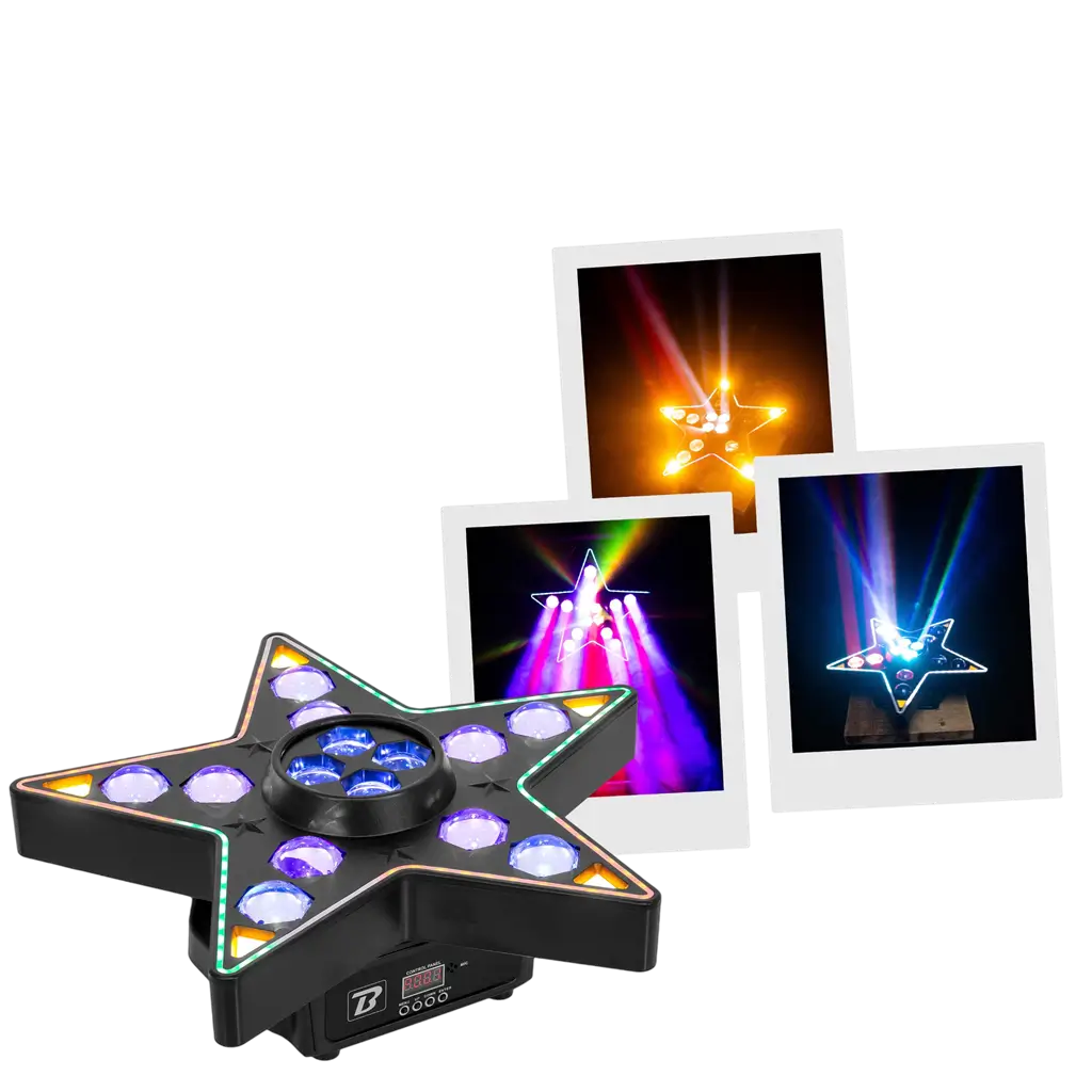 Jeu de lumière LED 3-en-1 Beam, B-Eye et stroboscope – BoomToneDJ