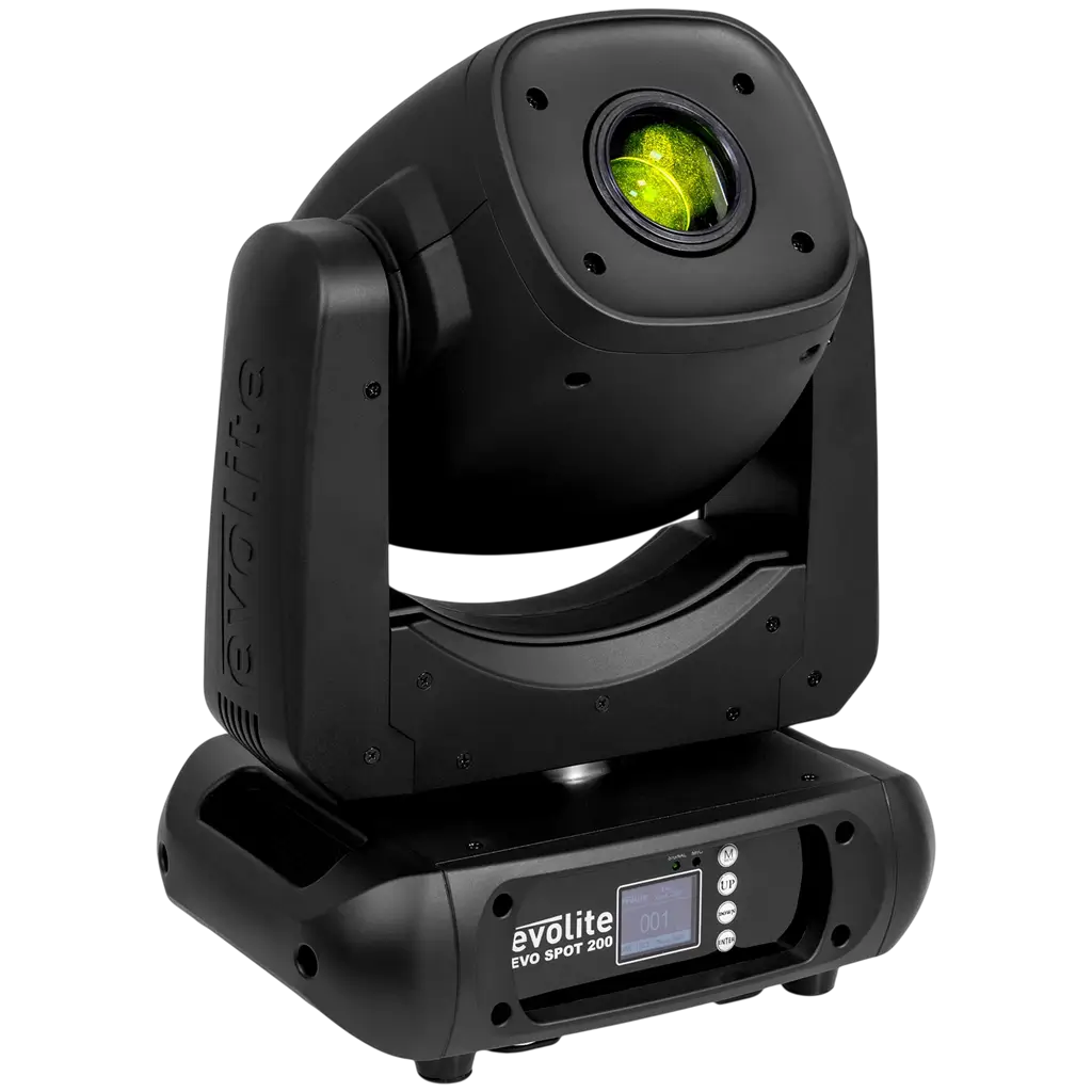 Lyre Spot LED 200 W haute luminosité avec gobos et focus motorisé – Evolite