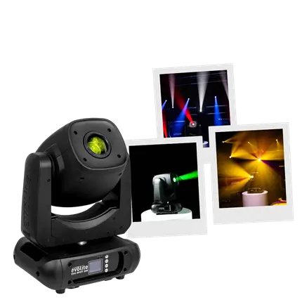 Lyre Spot LED 200 W haute luminosité avec gobos et focus motorisé – Evolite