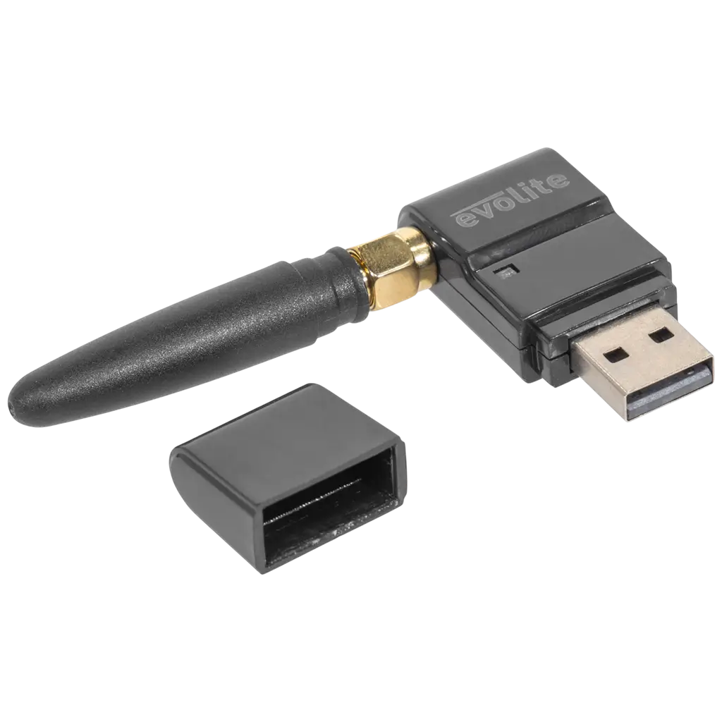 Dongle DMX sans fil USB émetteur/récepteur 2,4 GHz – Evolite