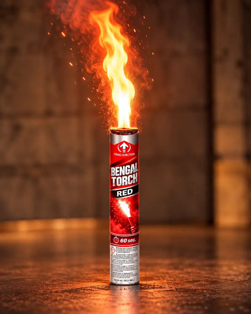 Flamme de Bengale Rouge - Torche durée 60s