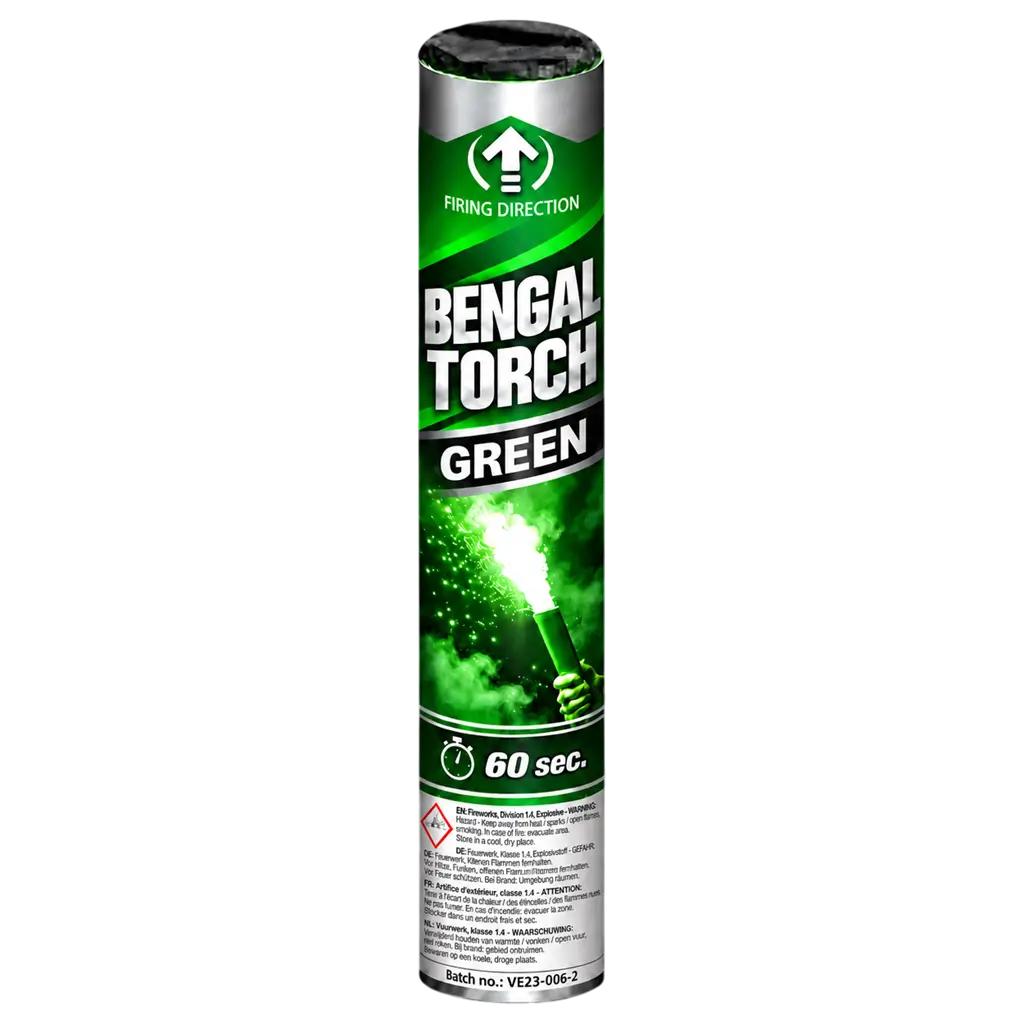 Flamme de Bengale Vert - Torche durée 60s