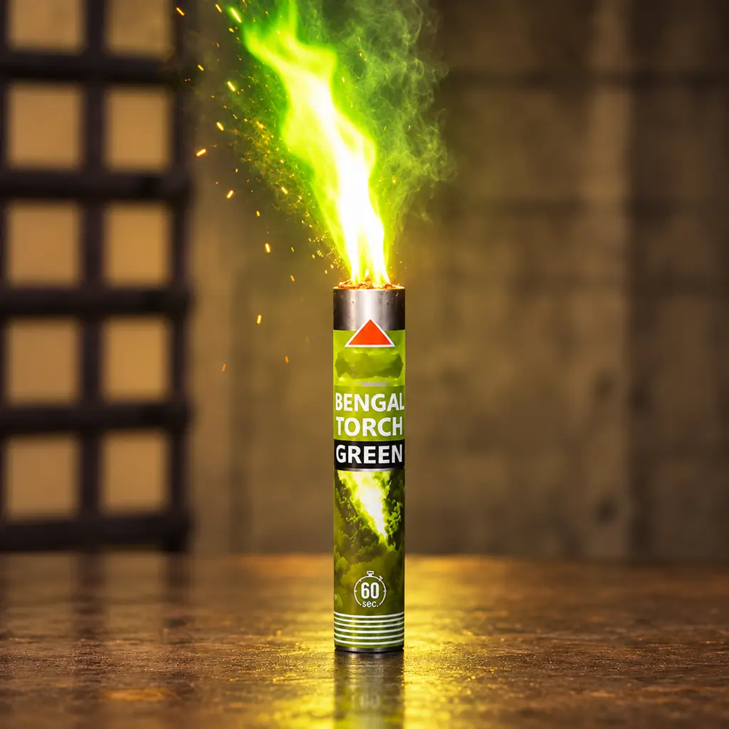 Flamme de Bengale Vert - Torche durée 60s
