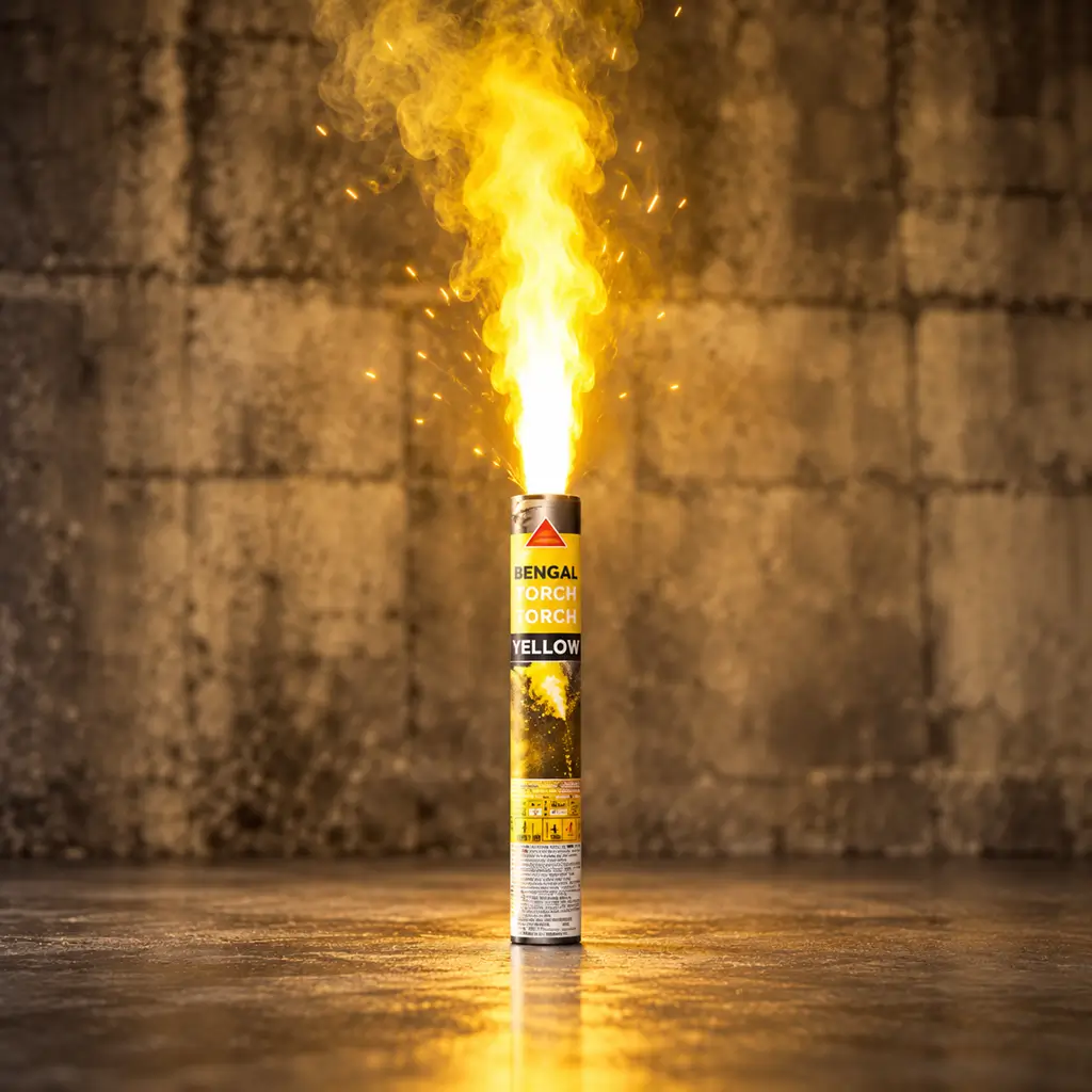 Flamme de Bengale Jaune - Torche durée 60s