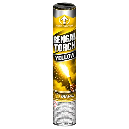 Flamme de Bengale Jaune - Torche durée 60s